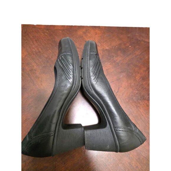 Earth Origins Women's Black Leather Block-Heel Comfort Shoes Size 9M - Picture 6 of 12